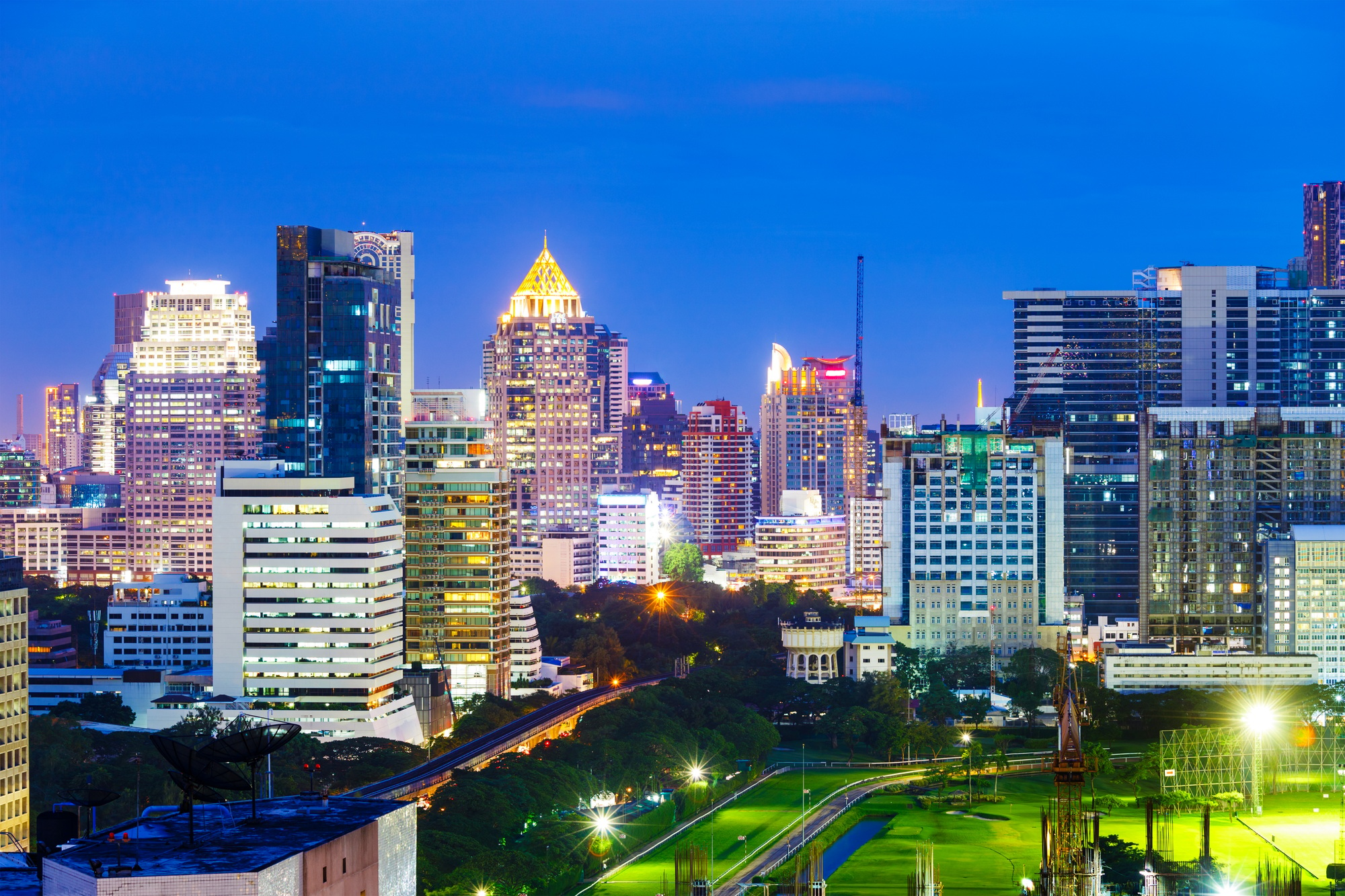 Bangkok skyline at night