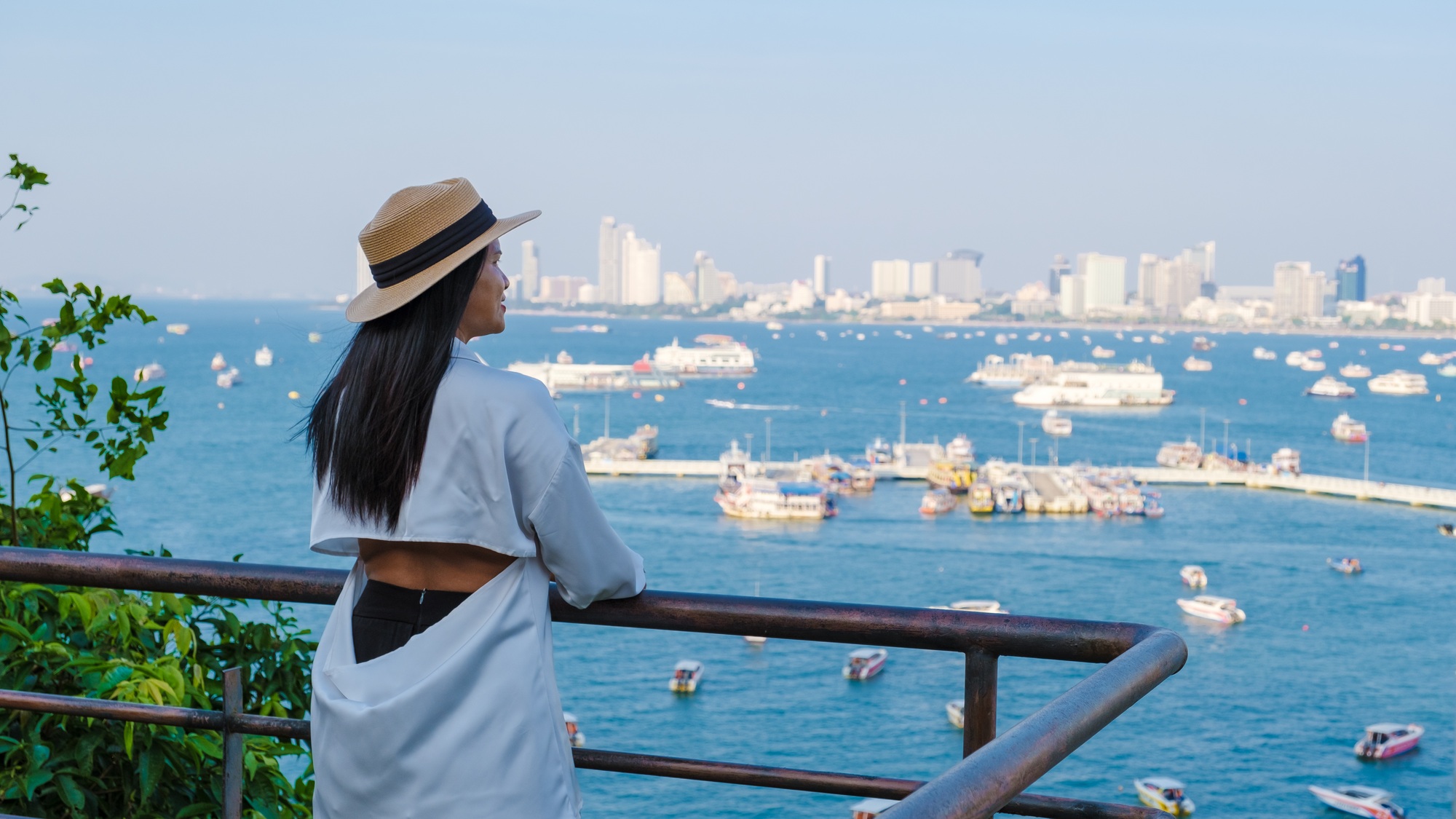 Pattaya skyline from the hill viewpoint Pattaya Thailand