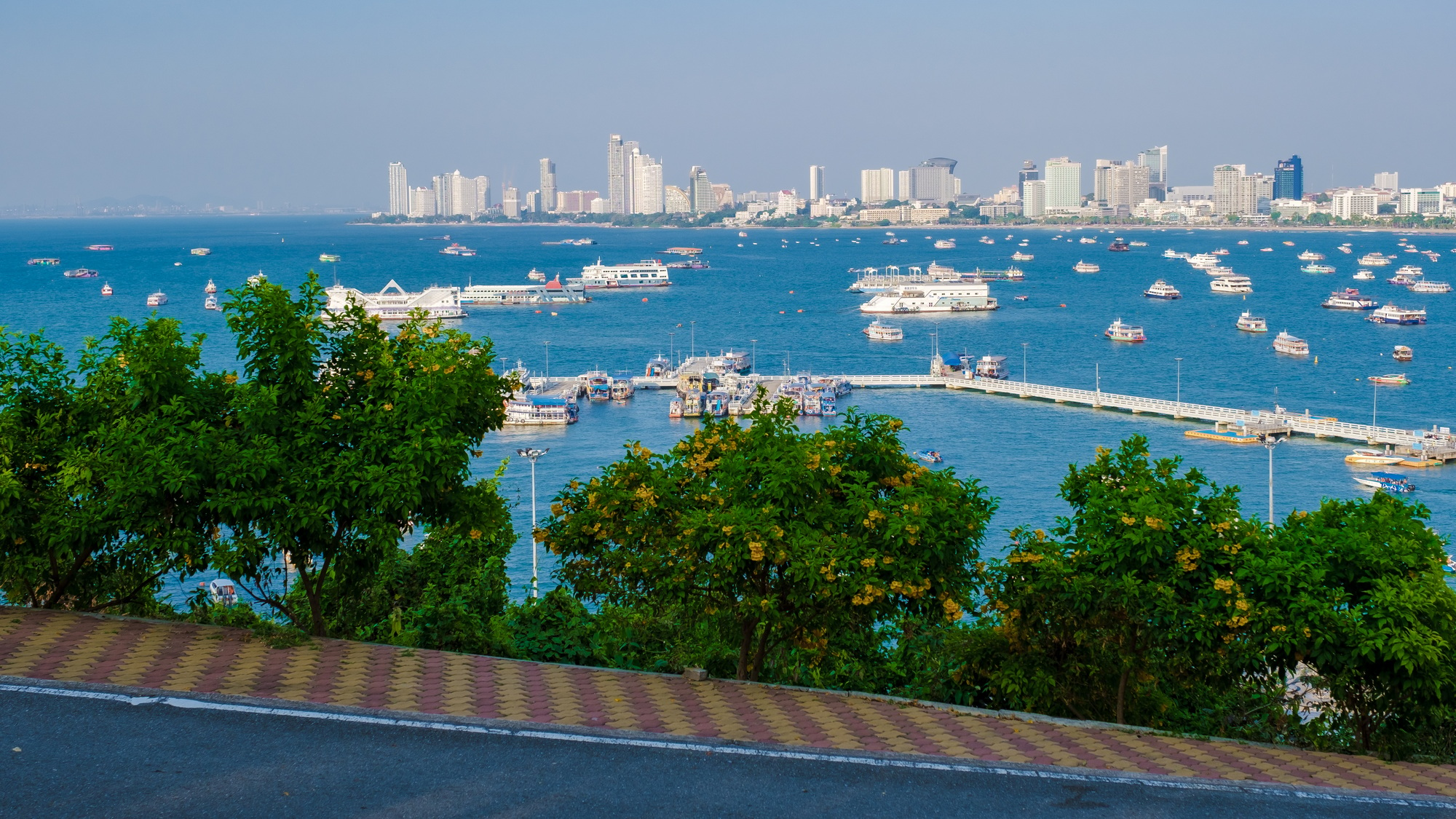 Pattaya skyline from the hill viewpoint Pattaya Thailand