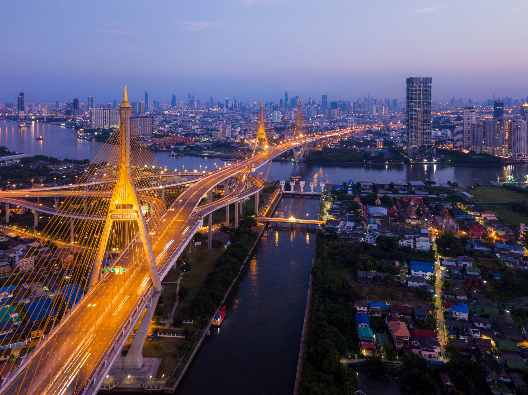 Bangkok downtown, Thailand in urban city in Asia.