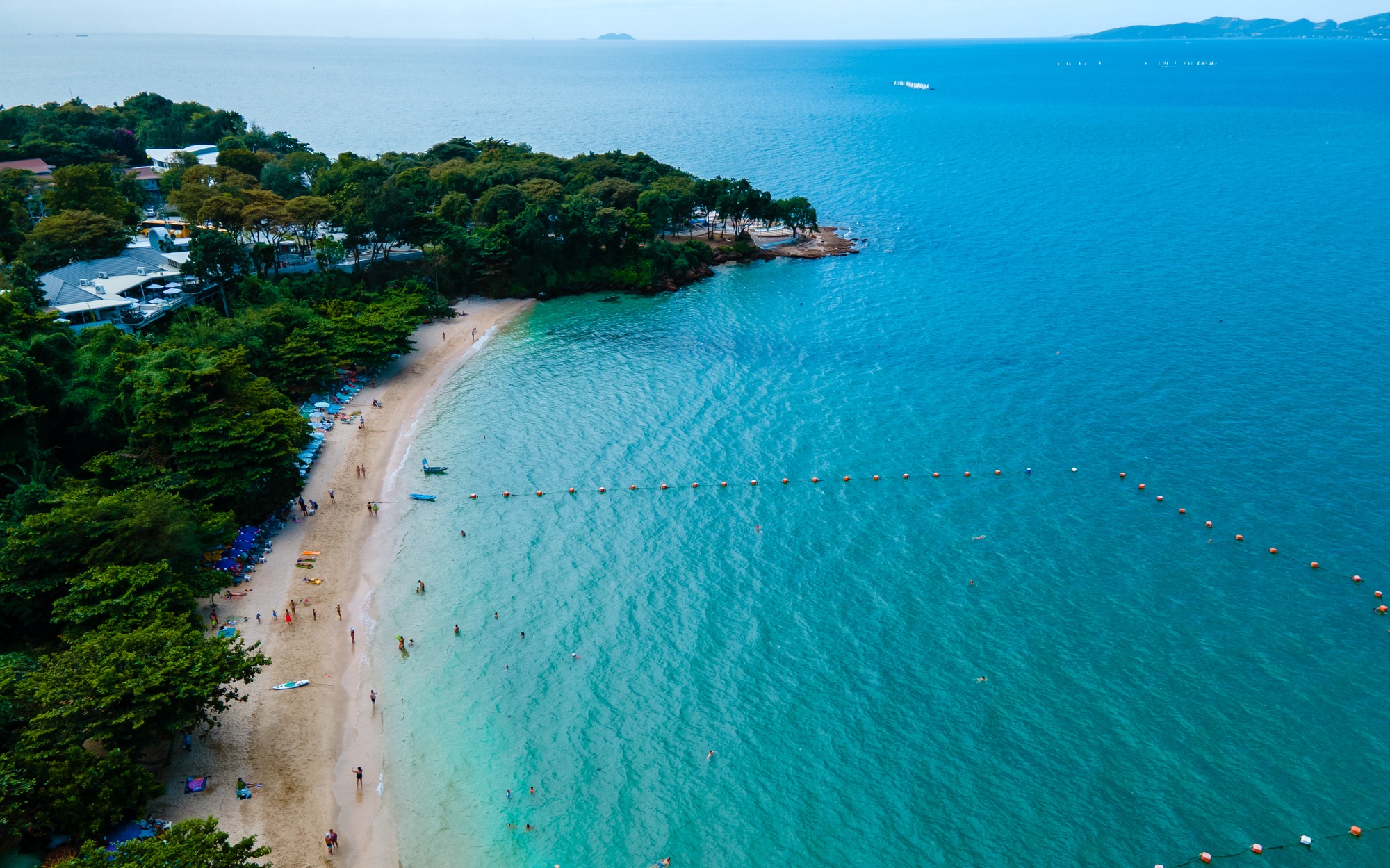 Drone aerial view at Cozy Beach Pattaya Thailand