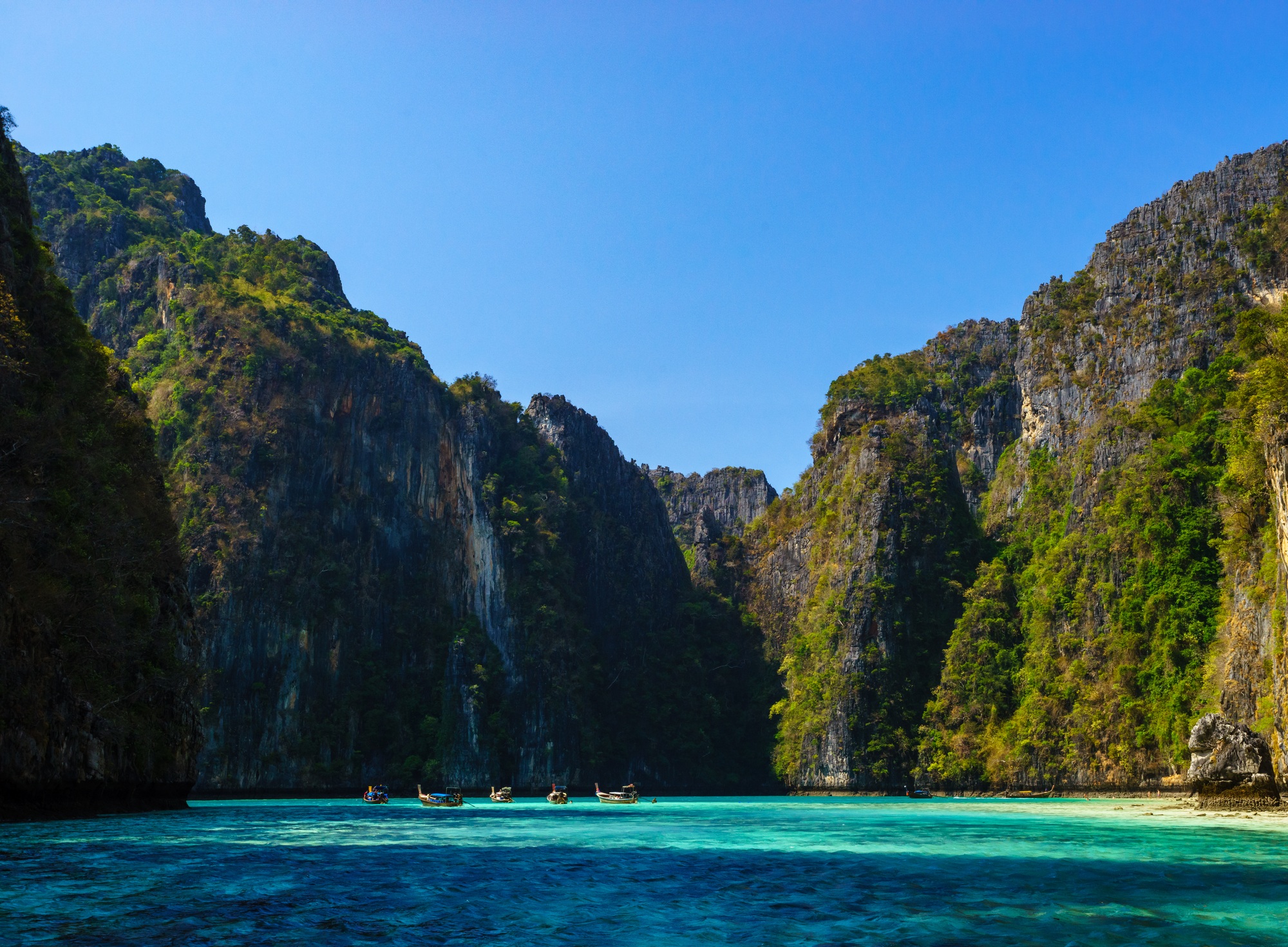 Pile bay on Koh Phi Phi Leh Island, Krabi, Thailand