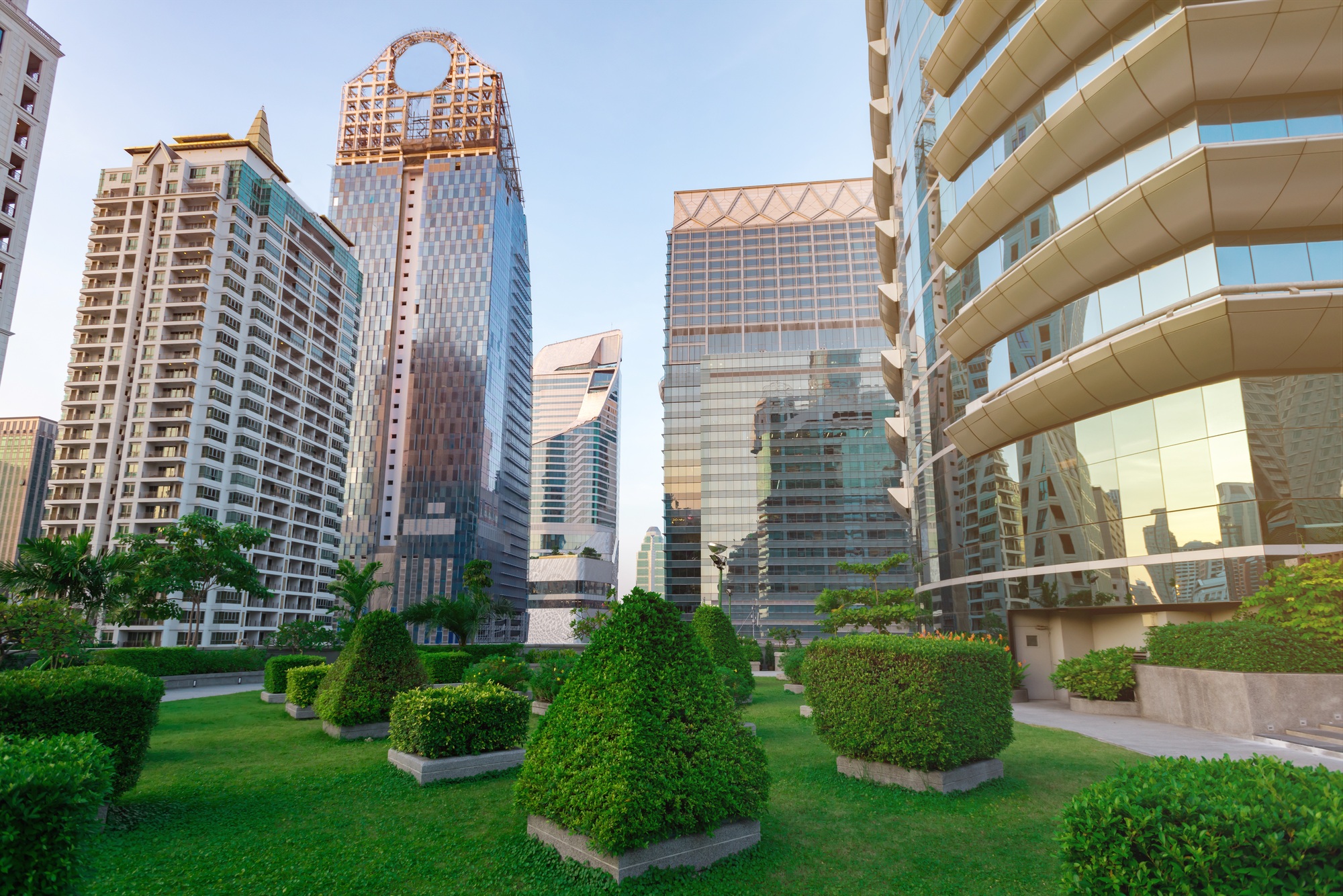 A higher quality of living. Bangkok cityscape on daytime, Thailand